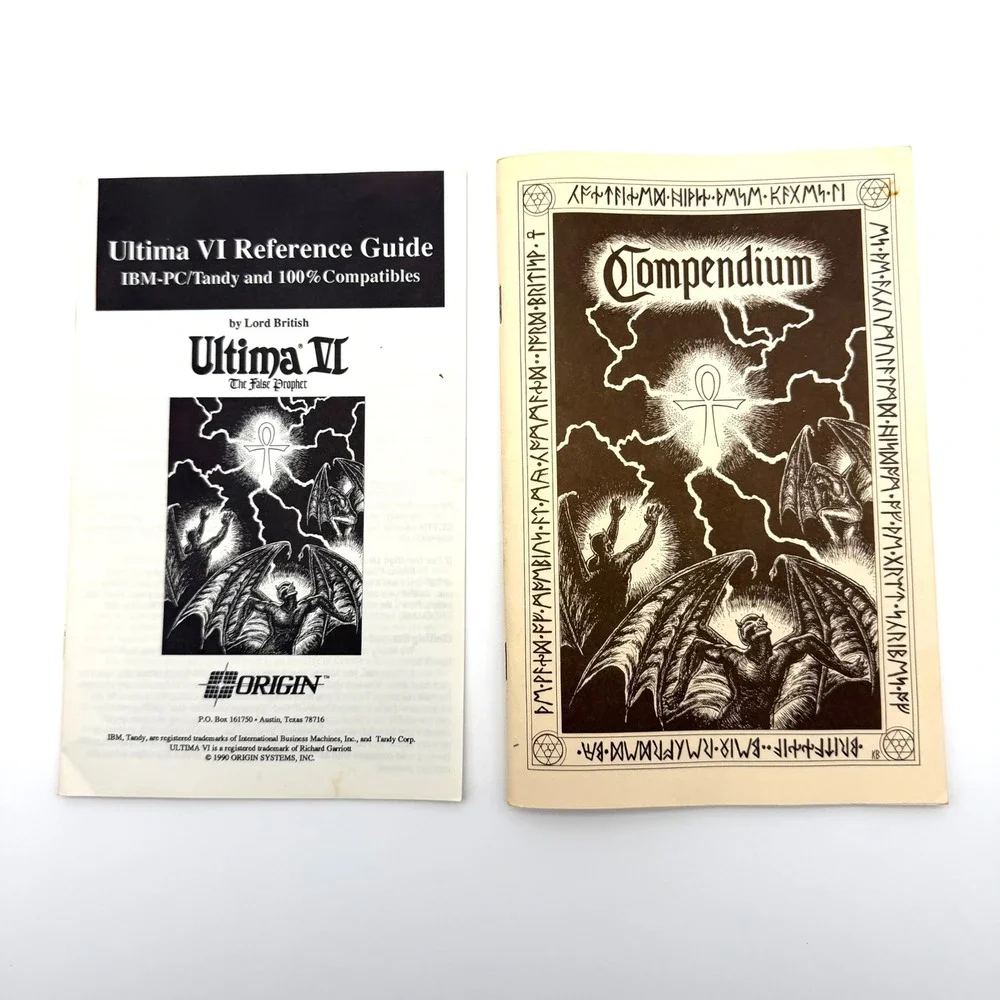 Ultima‎ VI The False Prophet PC Tandy Big Box 5.25 Floppy Cloth Map Lot
